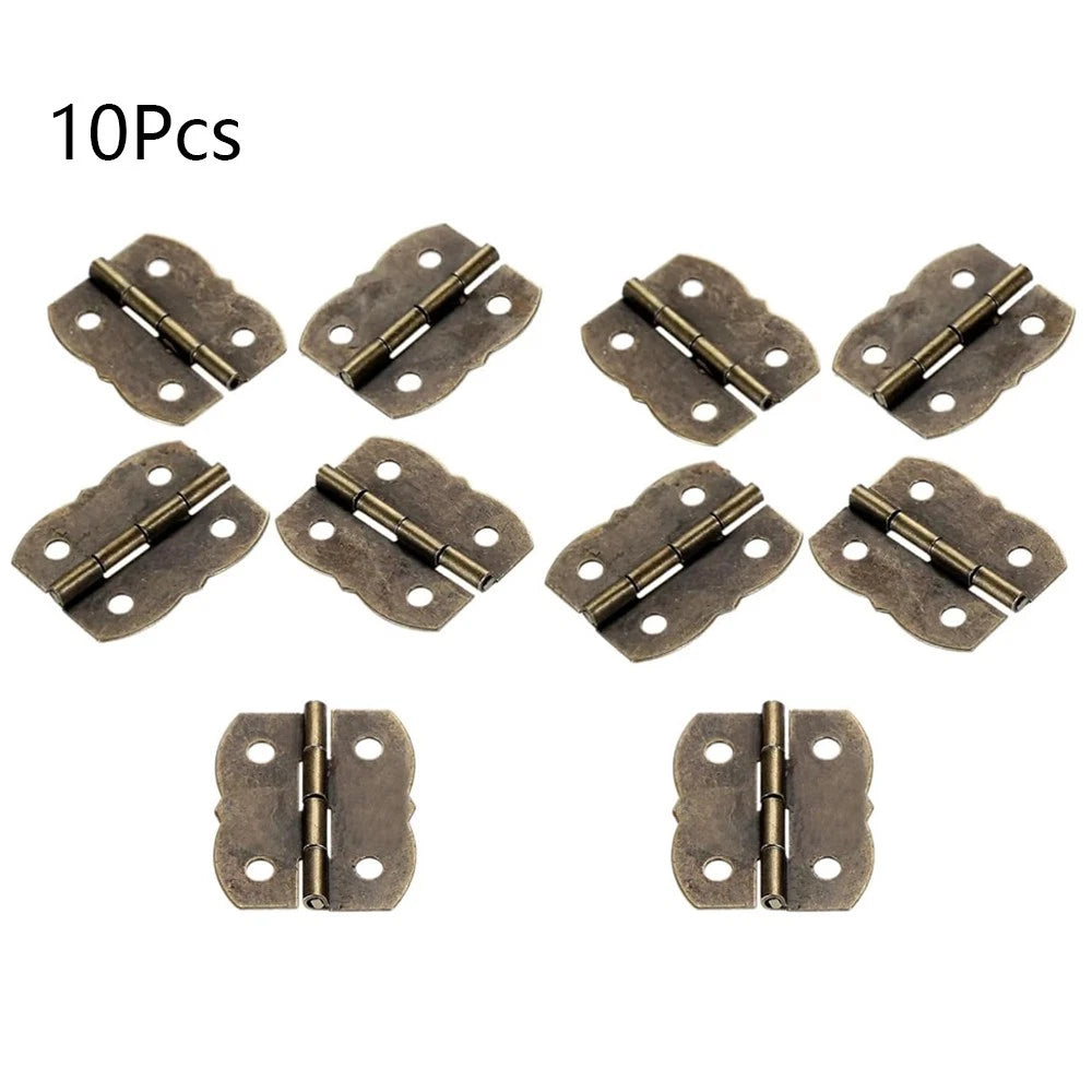 10pcs Antique Bronze Cabinet Hinges for Jewelry Chest Wooden Box (30mm x 25mm)