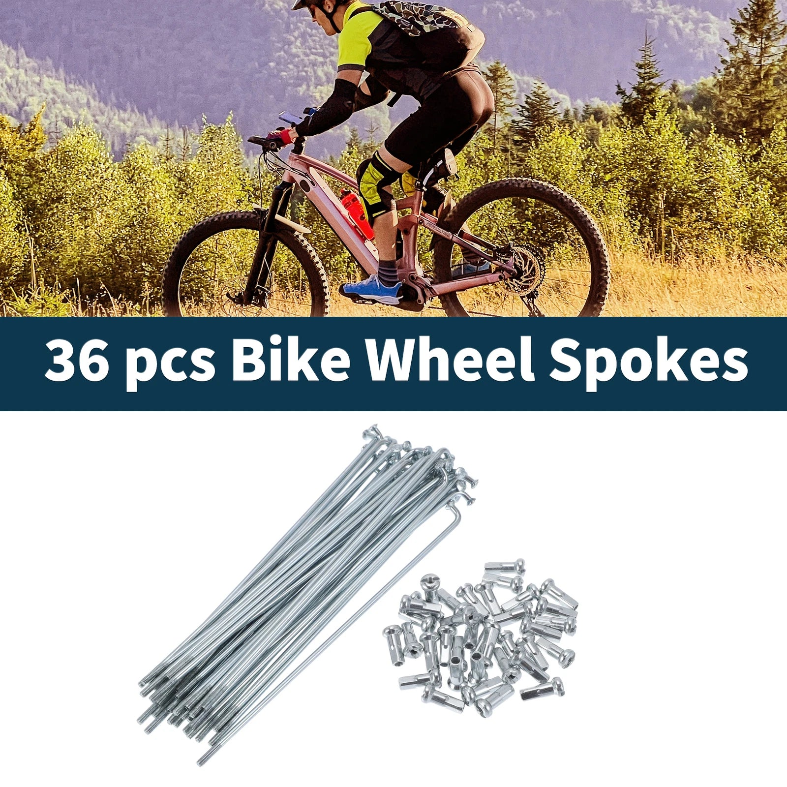 Bicycle Spokes Nipple Set 13G 127mm Steel Galvanized Universal (45)