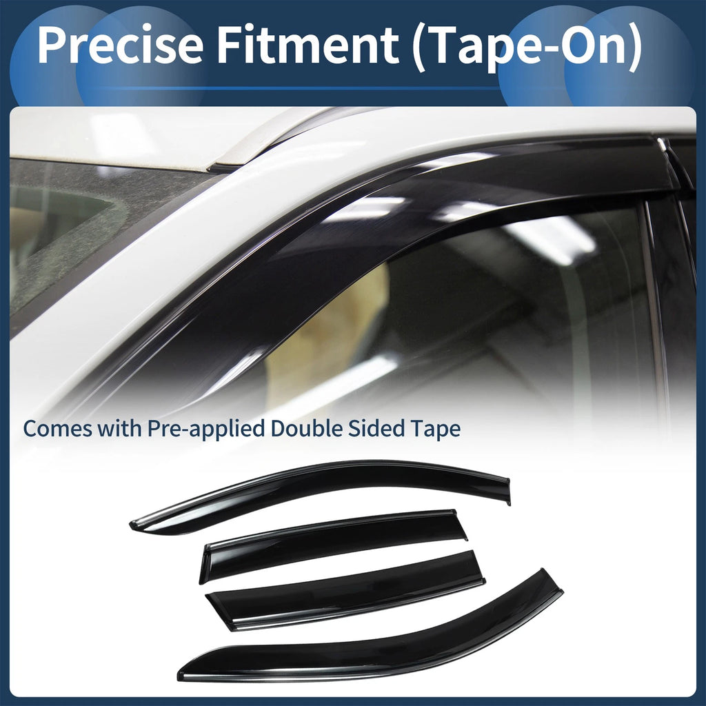 Window Deflectors Side Window Vent Visors Black 1 Set for Honda CR-V (2007–2011)
