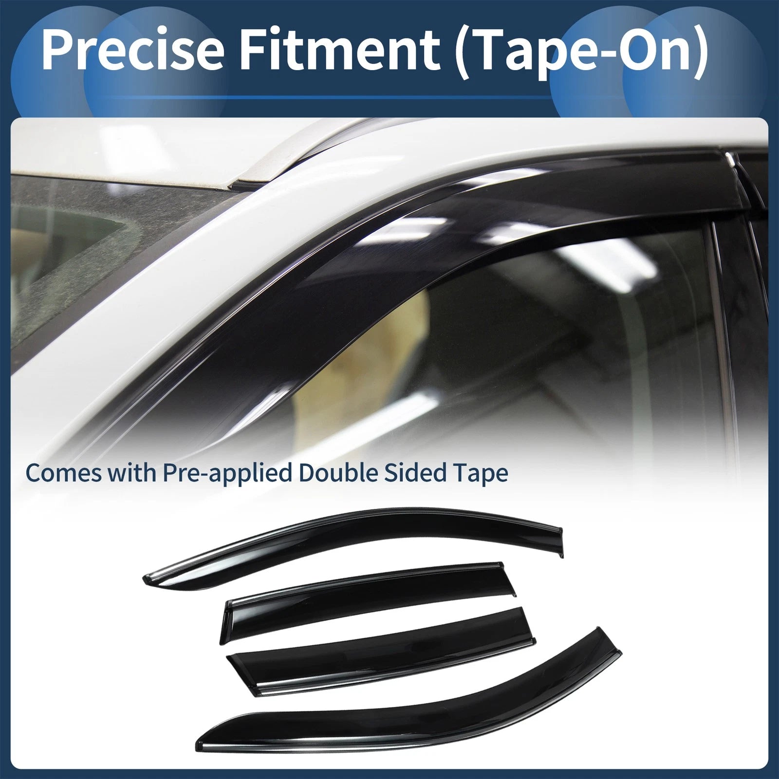 Window Deflectors Side Window Vent Visors Black 1 Set for Honda CR-V (2007–2011)