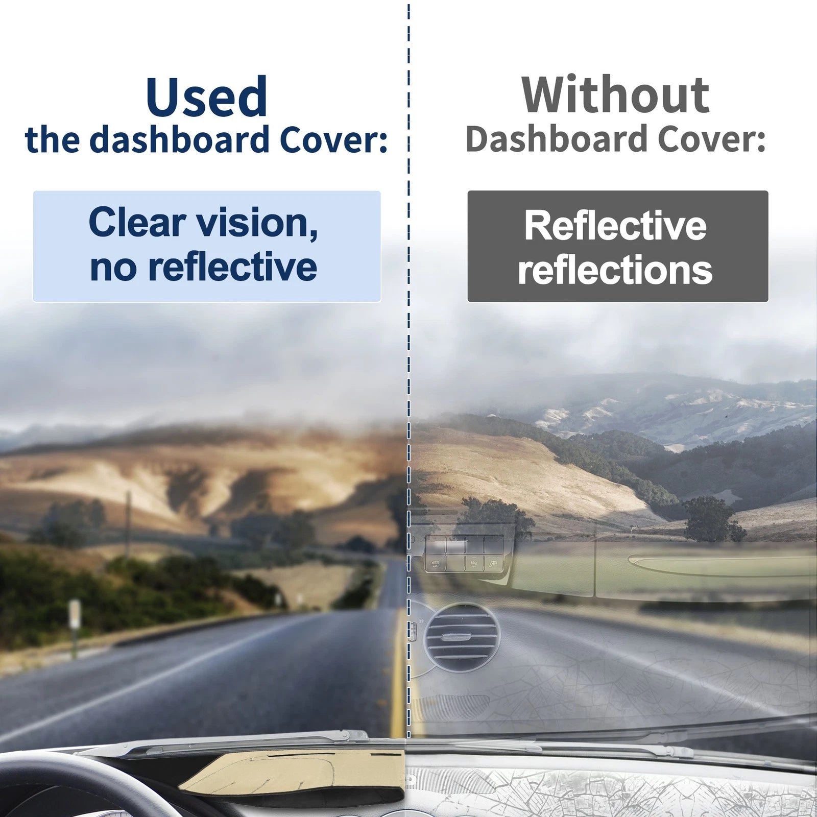 Dash Cover for Renault Kadjar (2016–2019) Without HUD, Polyester, Gray