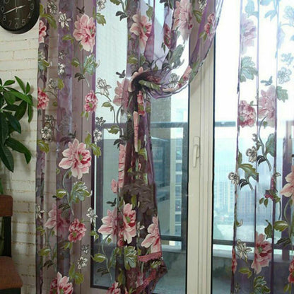 Curtain Panel Voile Drape Valance for Home Decoration (1x2.5m)