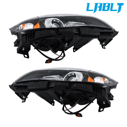 Set of 2 Halogen Headlights with Black Trim for Subaru Impreza (2008–2011)