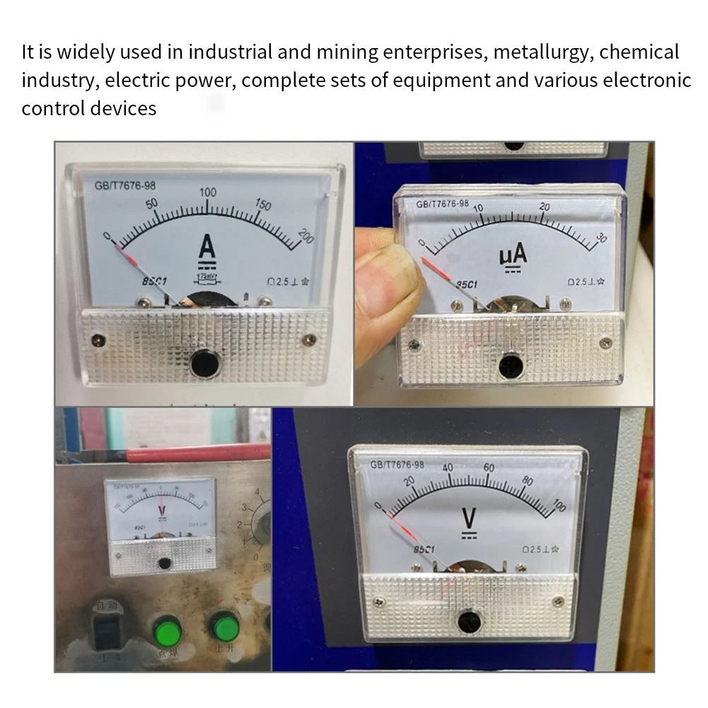 DC Ammeter 1A Analog Panel Meter for Current Measurement (85C1)