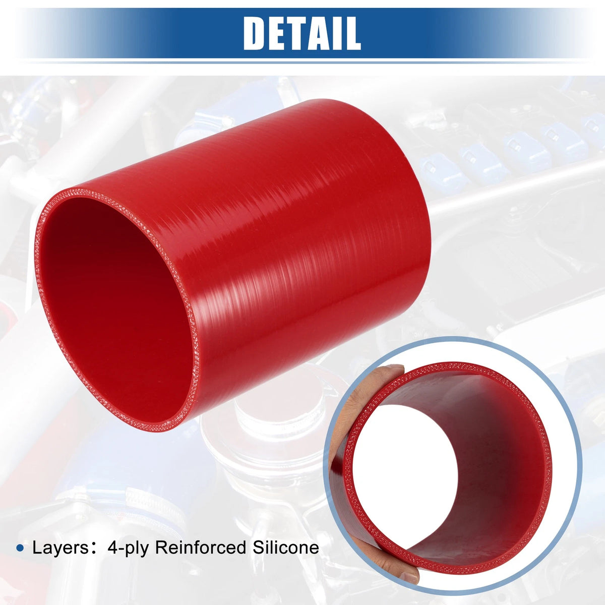 Silicone Reducer Hose Coupler for Car Intercooler (4.5" ID, 6" Length) Red