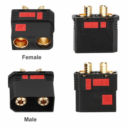 4Pcs QS8 Male+Female Plug Anti-Spark Connector for RC Car (Lipo Battery)