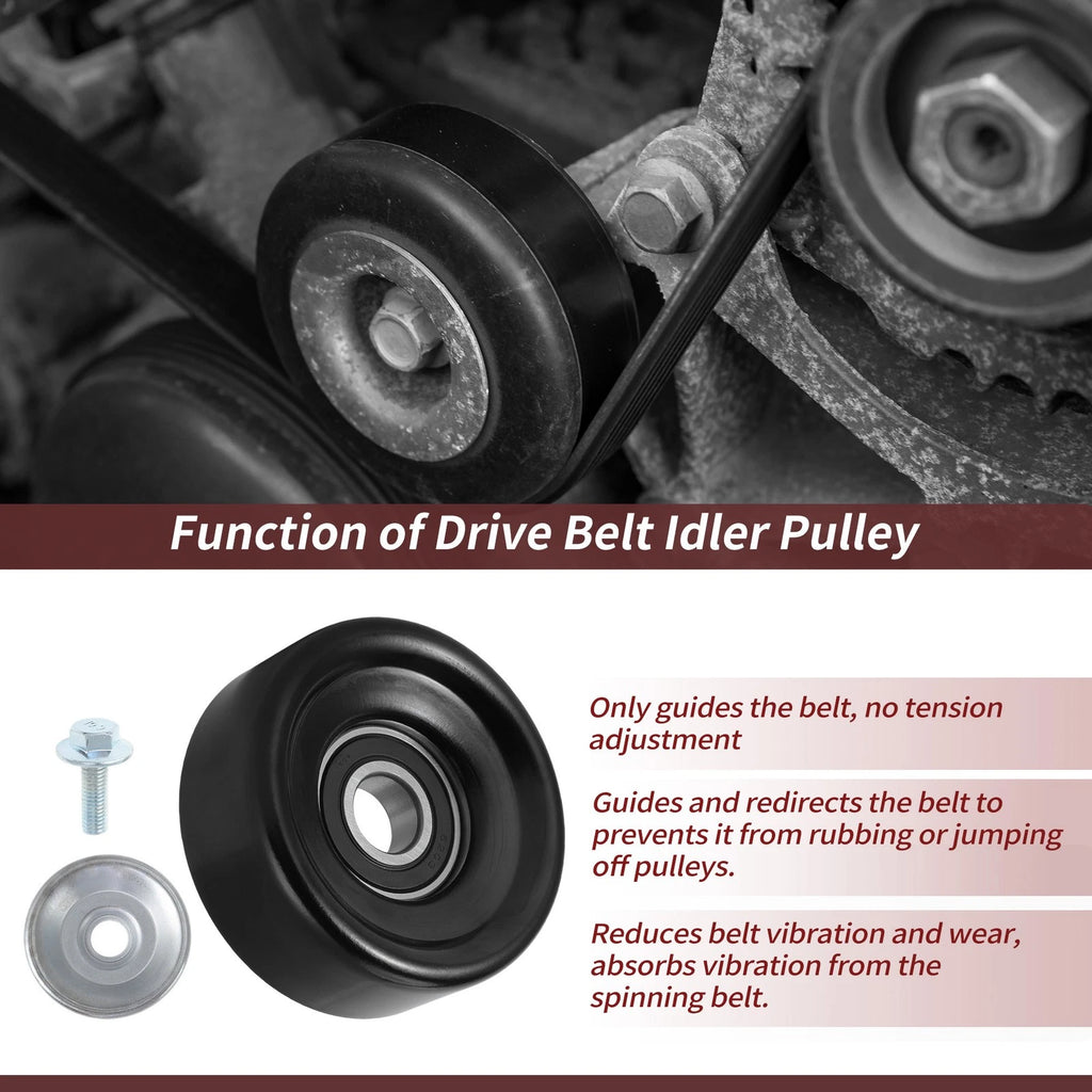 Accessory Drive Belt Idler Pulley Replacement for Subaru Forester Impreza (2009–2014)