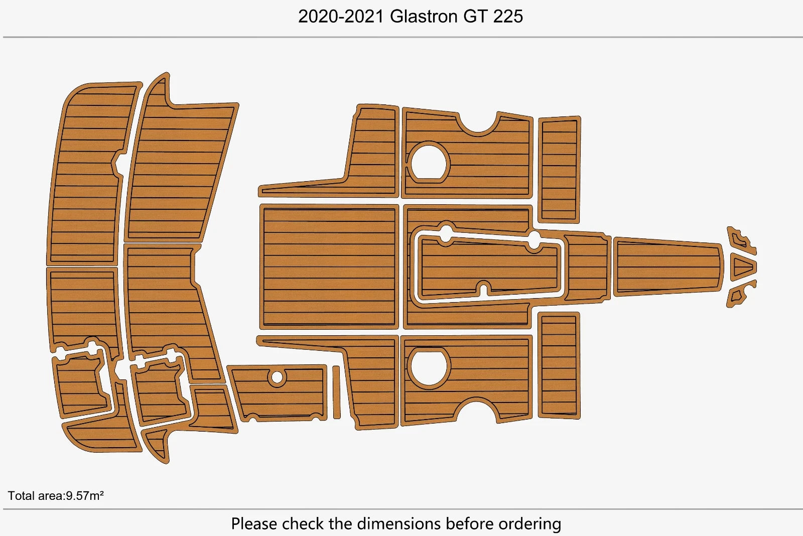 EVA Teak Flooring Mat for Glastron 225 (2021)