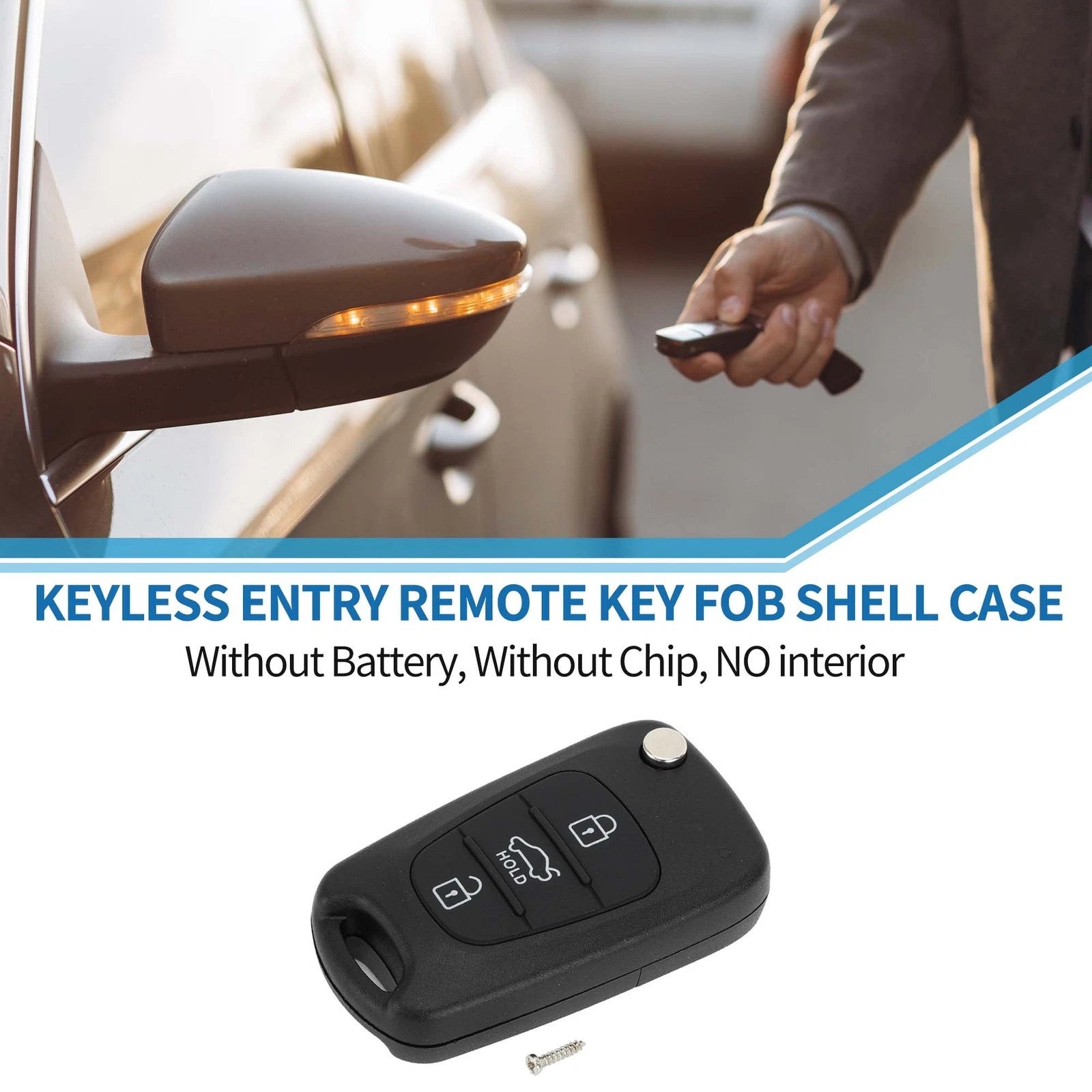 Keyless Entry Remote Key Fob Shell Case for Hyundai i20 i30 i35 (3 Buttons, 2009–2016)
