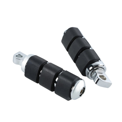 Chrome Anti Vibration Rubber Footpeg Footrest for Harley Softail Dyna