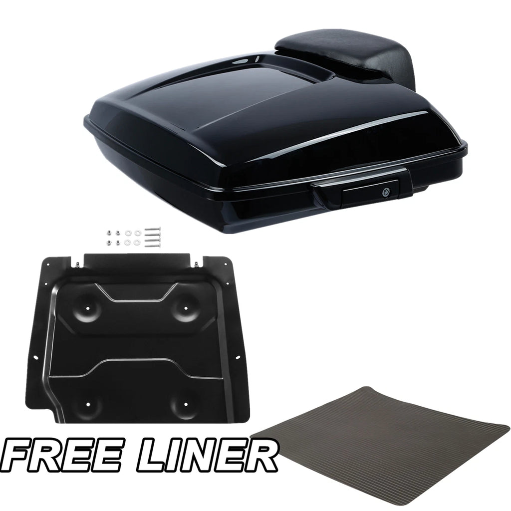 Black Razor Trunk Backrest Base Plate for Harley Touring Glide (2014–2026)