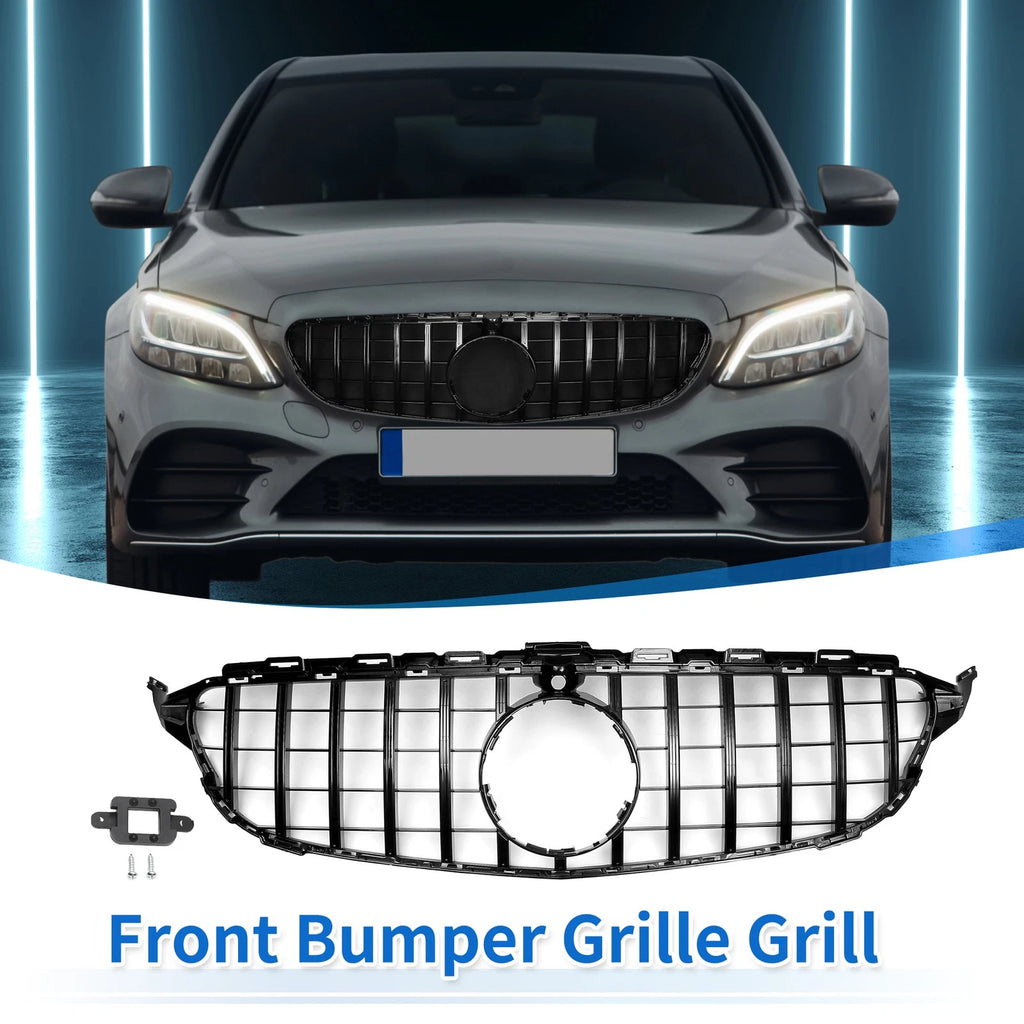 Front Upper Bumper Grille Grill Replacement for Mercedes-Benz C250 (2015–2018)