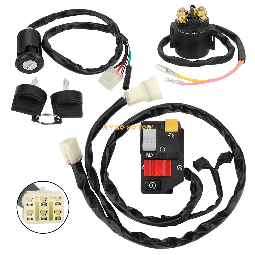 Handlebar Key Starter Relay Switch Kit for Honda TRX400EX Sportrax (1999–2004)