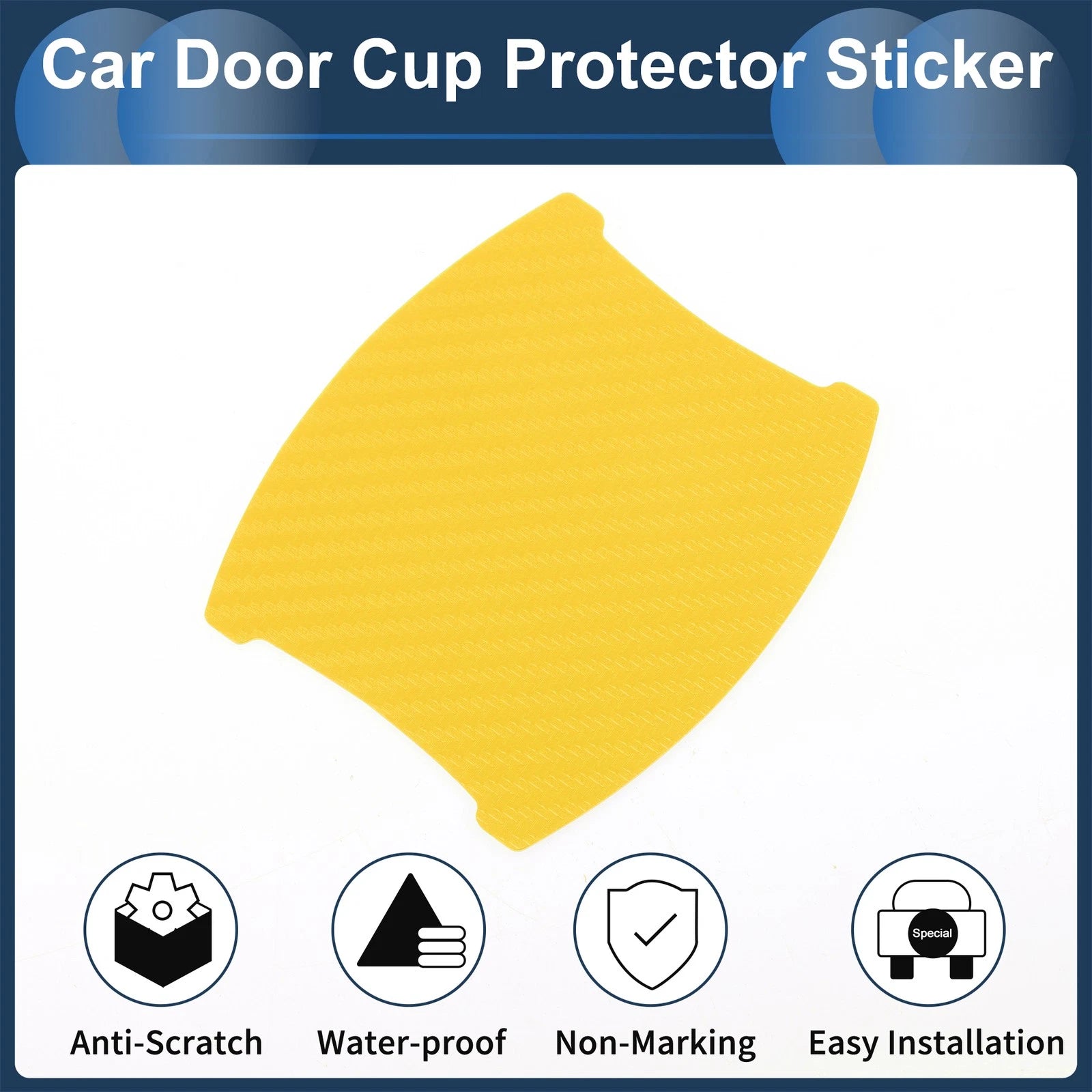 3D Car Door Handle Scratch Protector for Universal Vehicles (84x94mm)