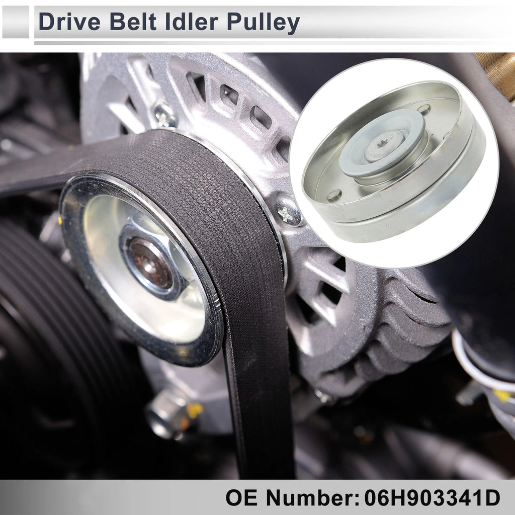 Drive Belt Idler Pulley for Audi A4 (2007–2017) Replacement Black 1 Piece