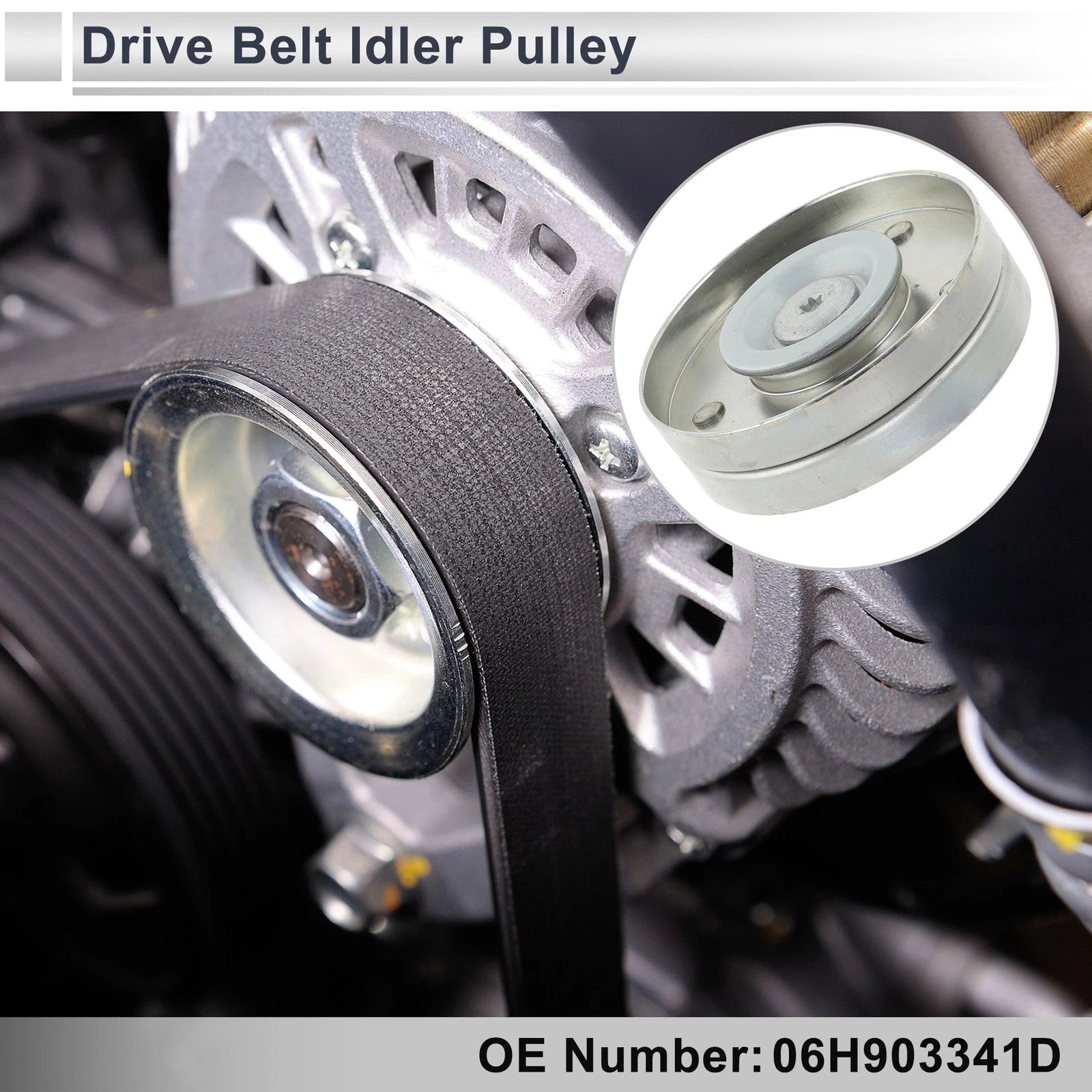 Drive Belt Idler Pulley for Audi A4 (2007–2017) Replacement Black 1 Piece