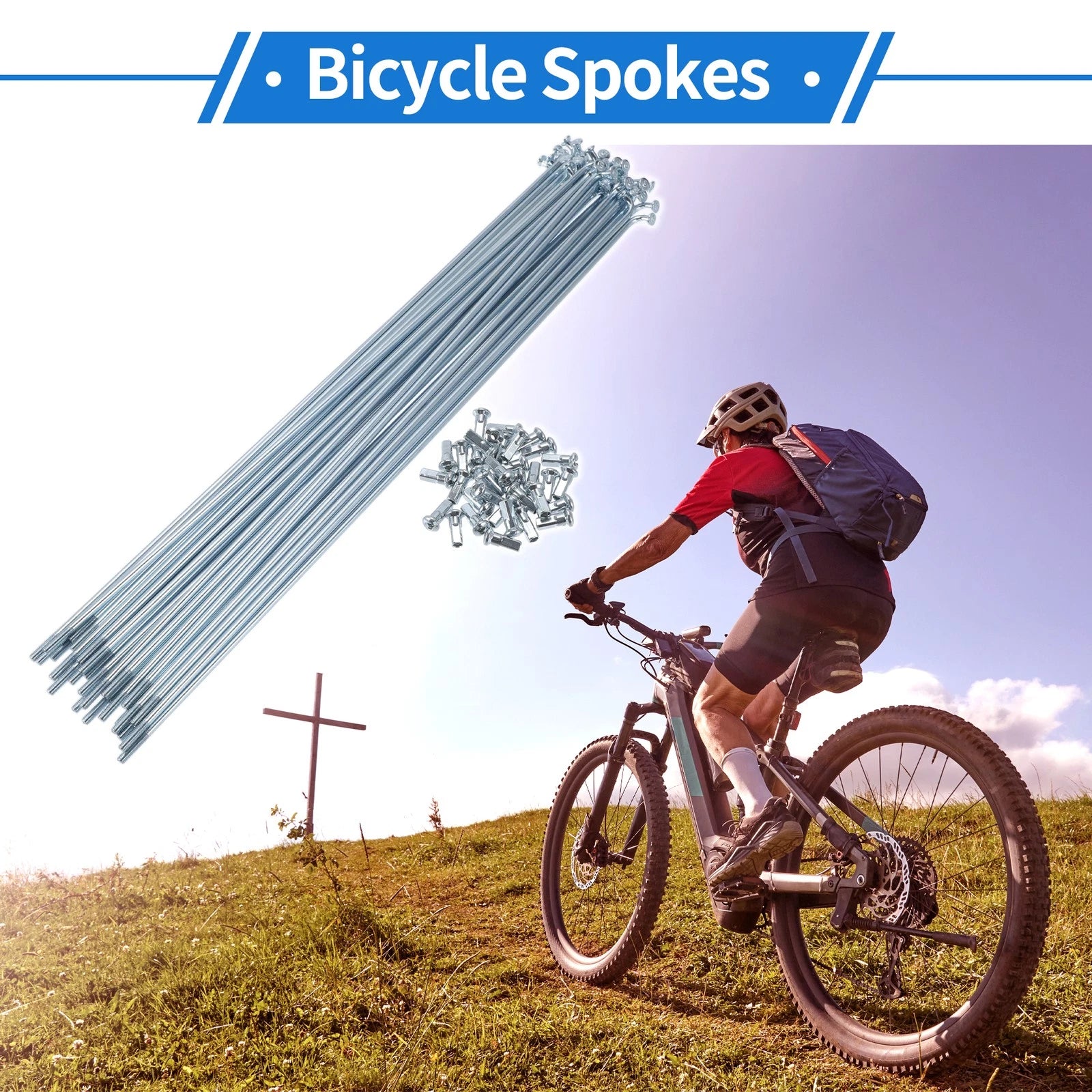 Bicycle Spokes Nipple Set 12G 257mm Carbon Steel for Universal Use (—)