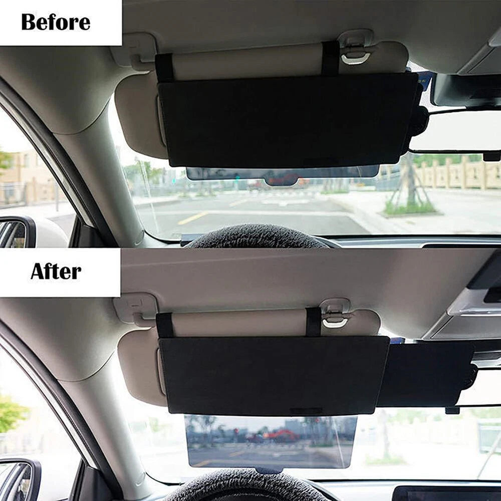 Universal Car Sun Visor Sunshade Retractable Anti-glare Black