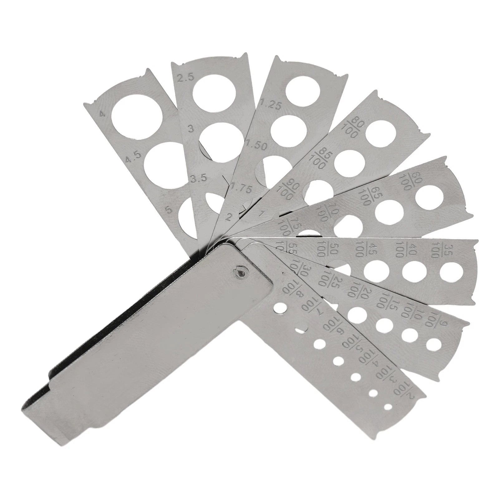 Folding Fan Shape Stainless Steel Tool for Diamond Size Measurement