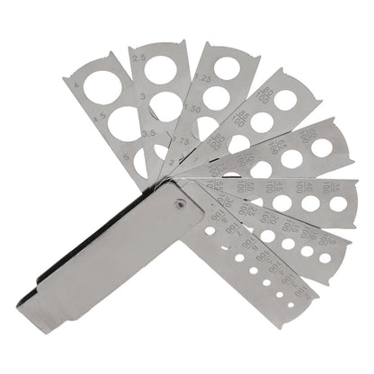 Folding Fan Shape Stainless Steel Tool for Diamond Size Measurement