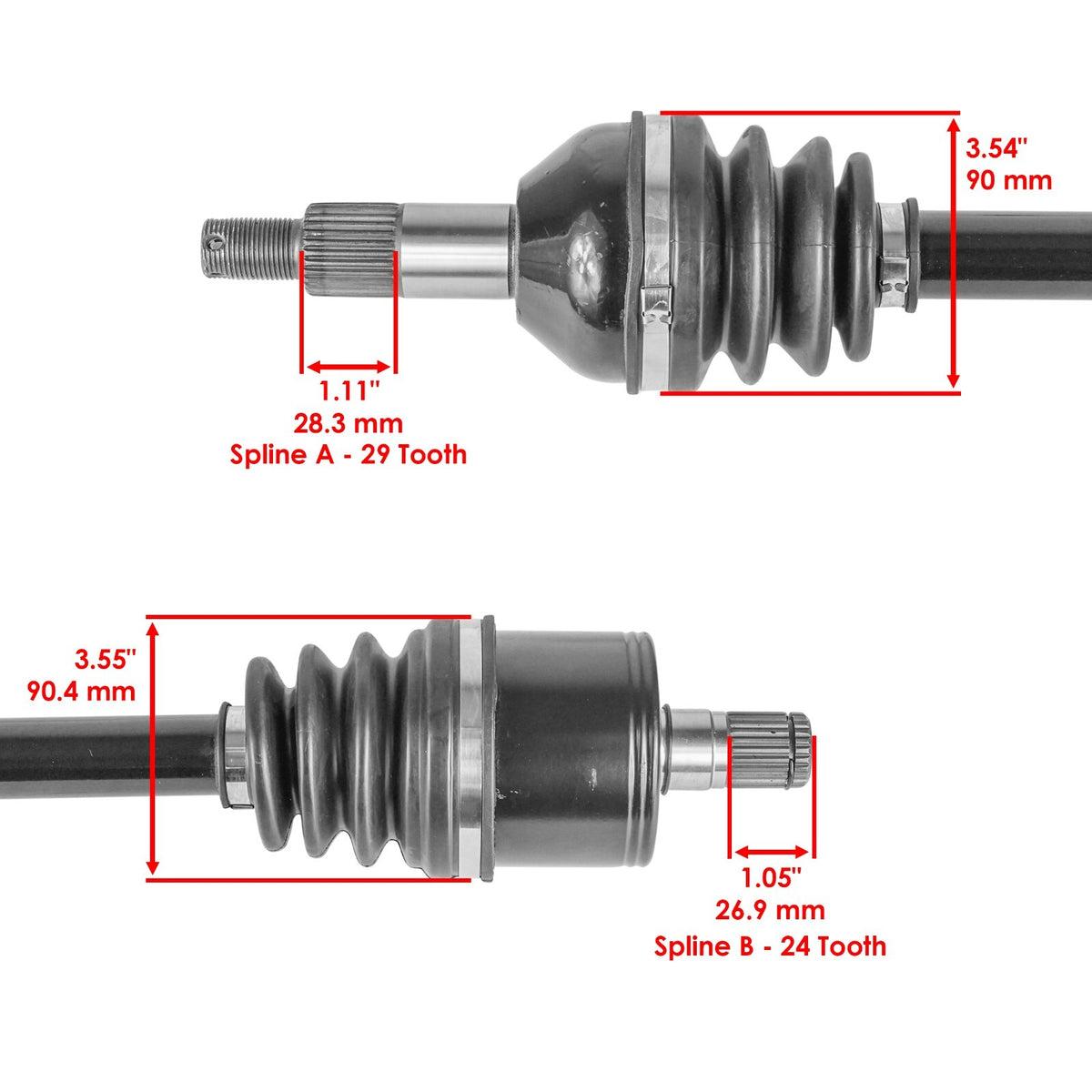Caltric Rear Right CV Axle Replacement for Can-Am Traxter T HD5 (2020–2020)