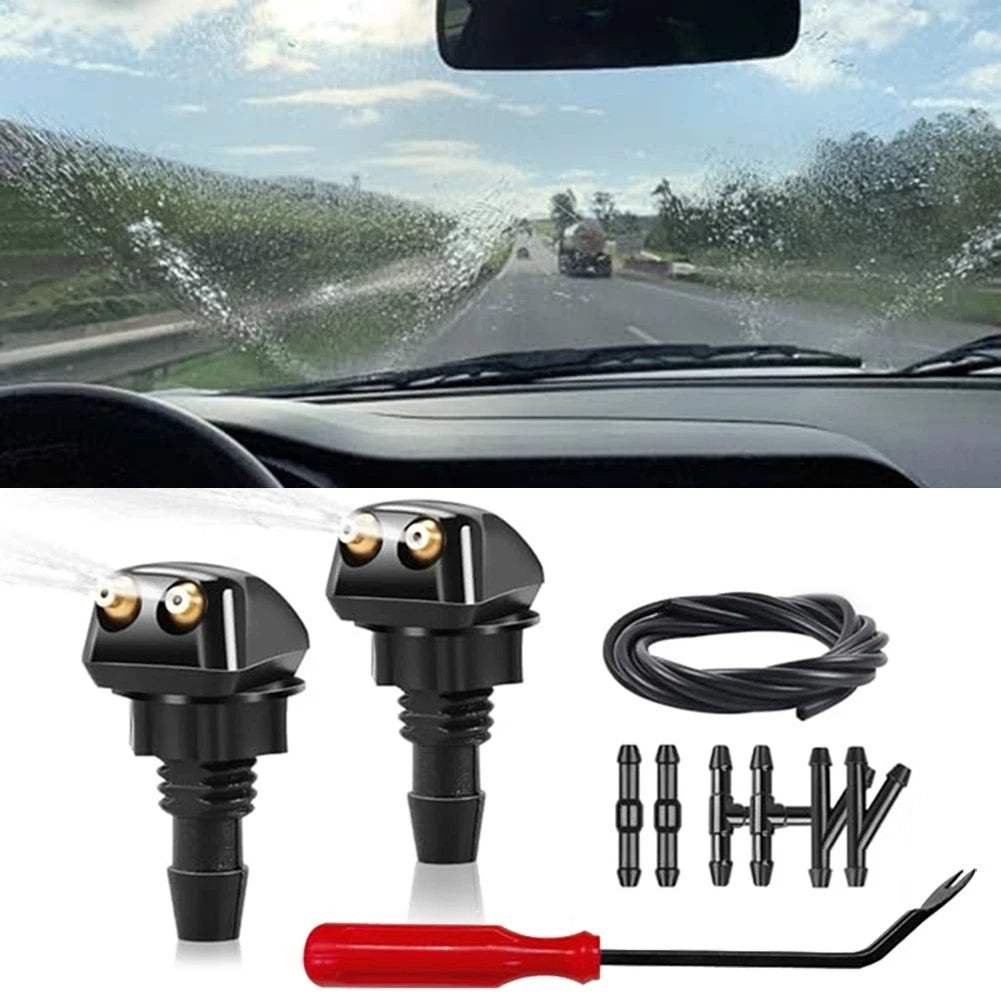 Front Windshield Washer Nozzles & Adapter Hose for