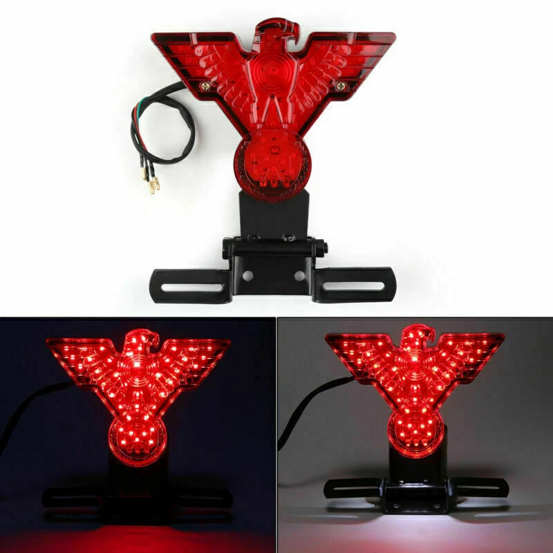 Eagle LED Rear Tail Light Lamp w/Plate for Chopper Bobber (T9)