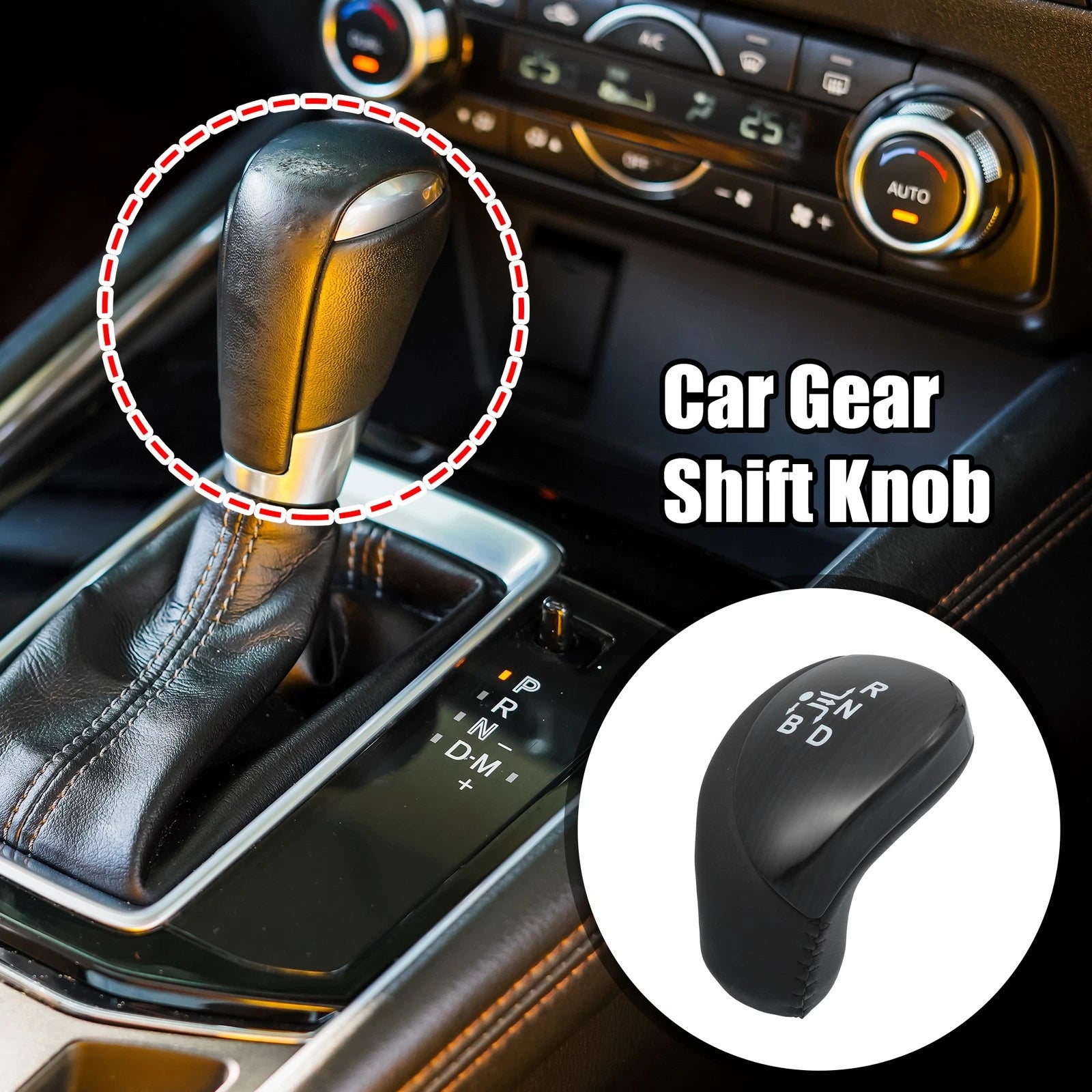Gear Shifter Knob Head Handle Replacement Black for Toyota Prius (2010–2015)