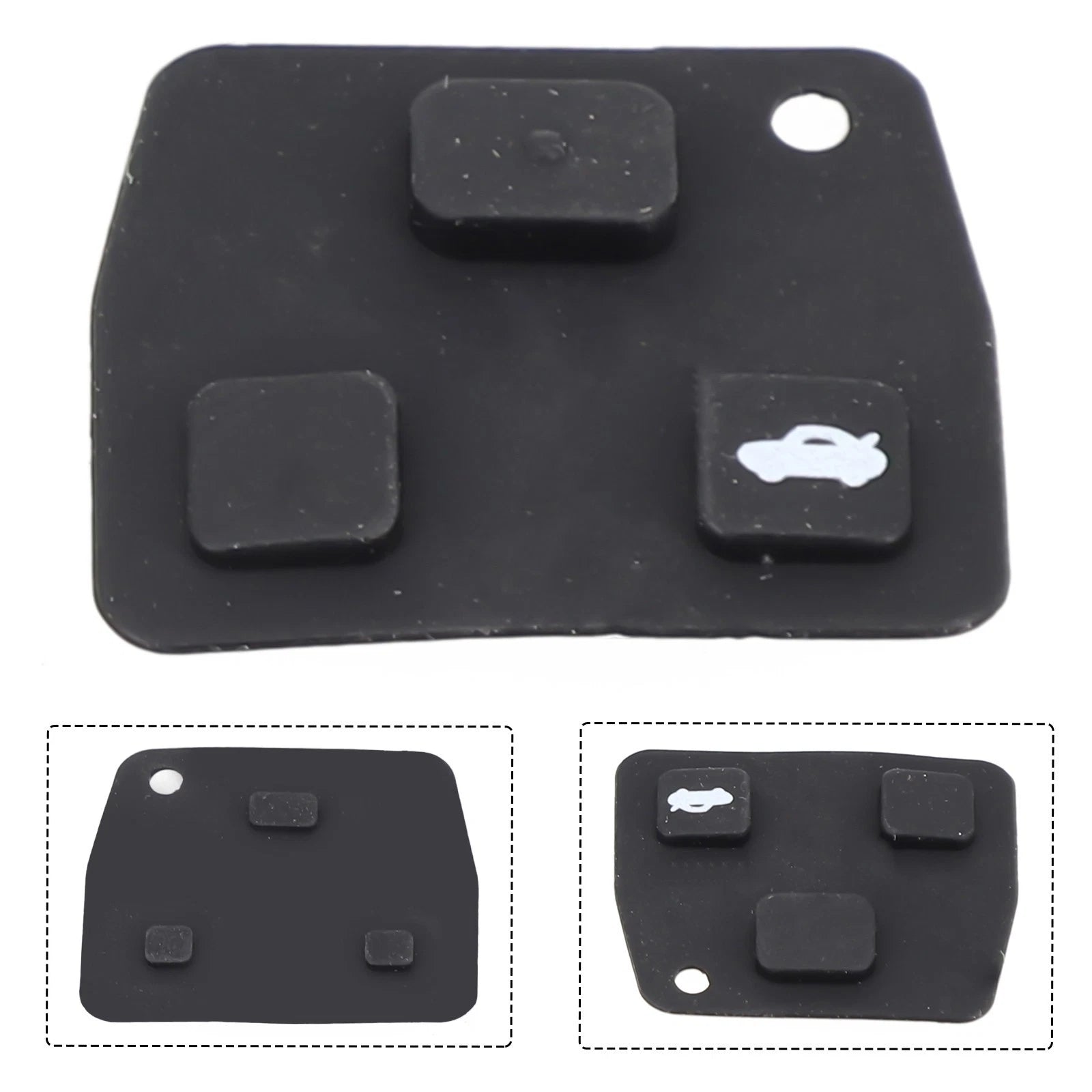 Custom Fit Rubber Switch Pad for Toyota Key Fob 3 Button (2000–2023)