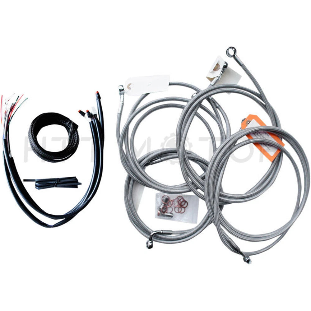 Handlebar Cable Kit for Harley FLHT/X ABS (2016) 15"-17" Stainless Steel