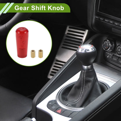 Cylindrical Crystal Shift Knob for Universal Fit (10cm, Red, Set of 1)