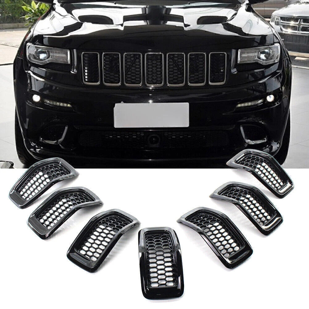Front Honeycomb Grille Inserts for Jeep Cherokee (2014–2018) Black