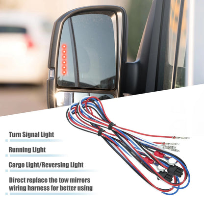 2pc Tow Mirror Wiring Harness for Chevy Silverado GMC Sierra (2014–2018)