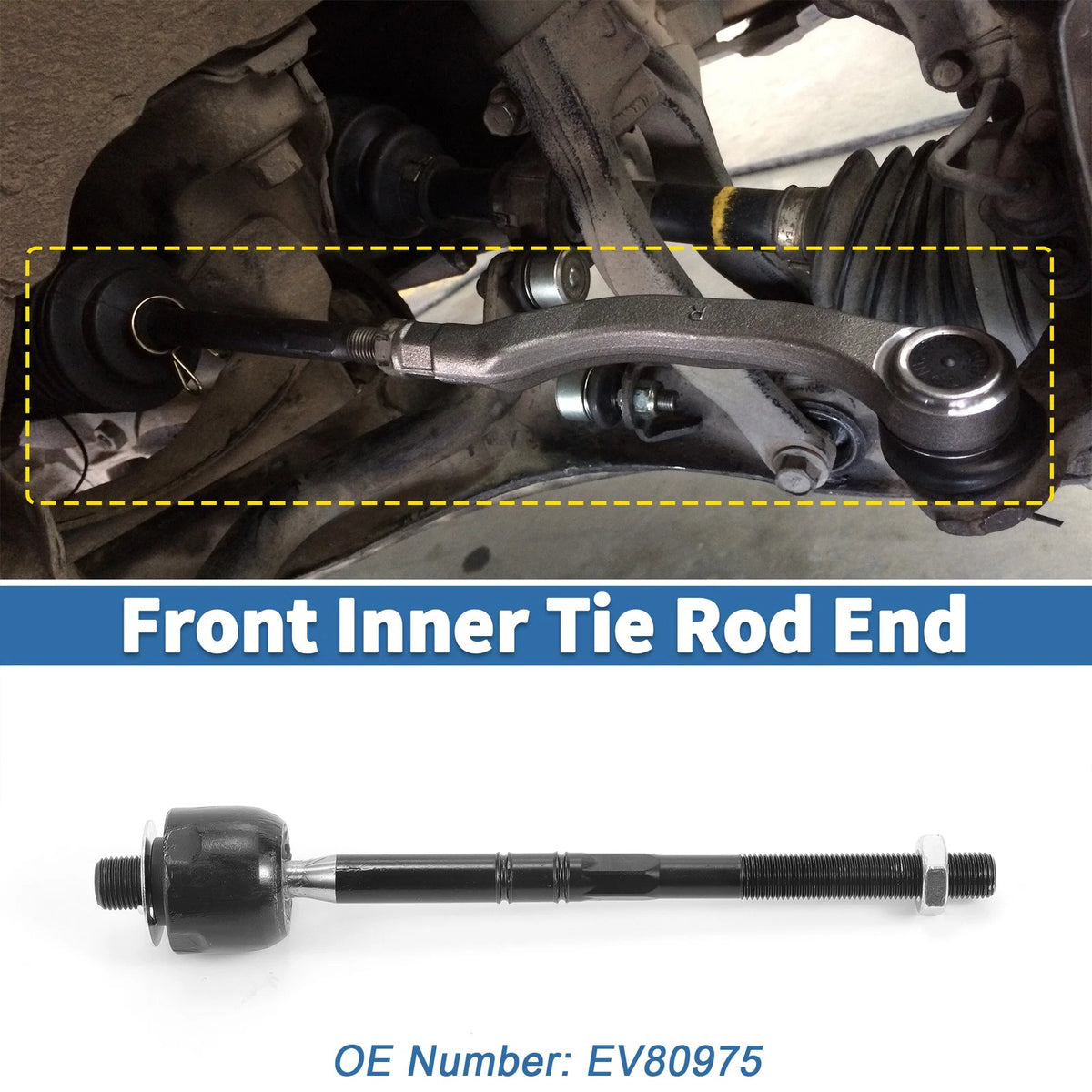 2pcs Front Inner Tie Rod End Links Replacement for Mercedes-Benz S600 (2001-2006)