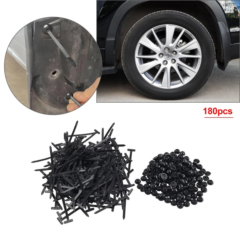 180Pcs Zip Tie Cable Buckle Self-Locking Fastener for Universal Use