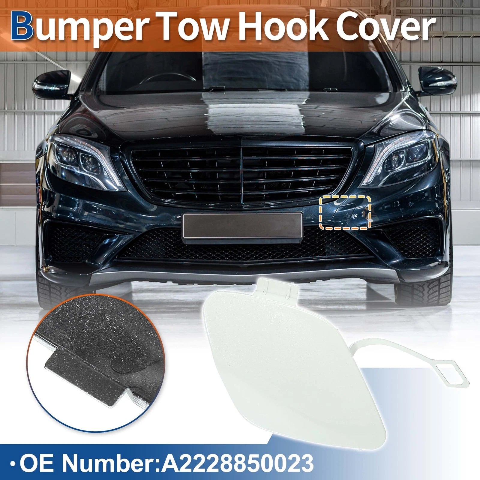 Front Tow Hook Cover Replacement for Mercedes S Class W222 (2014–2017)