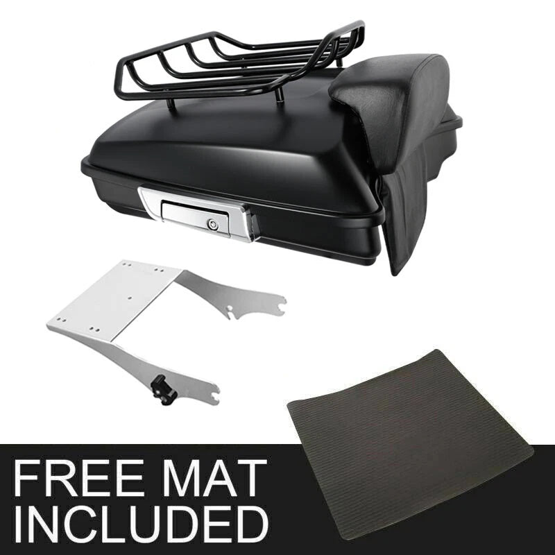 Matte Razor Trunk Backrest Top Rack for Harley Road King (1997–2008)