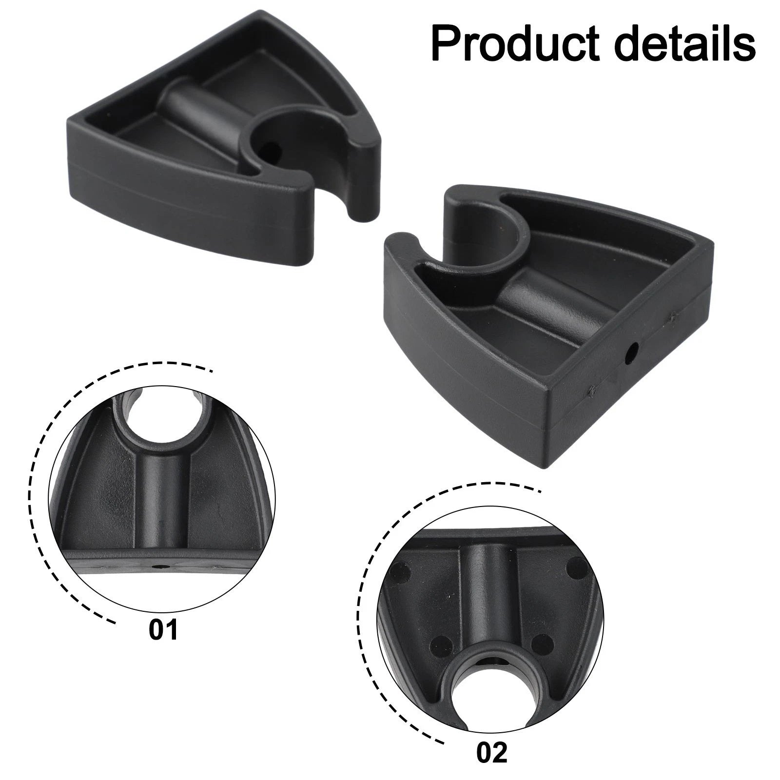 2pcs Boat Pole Clips for Securing Marine Lights and Equipment Stability