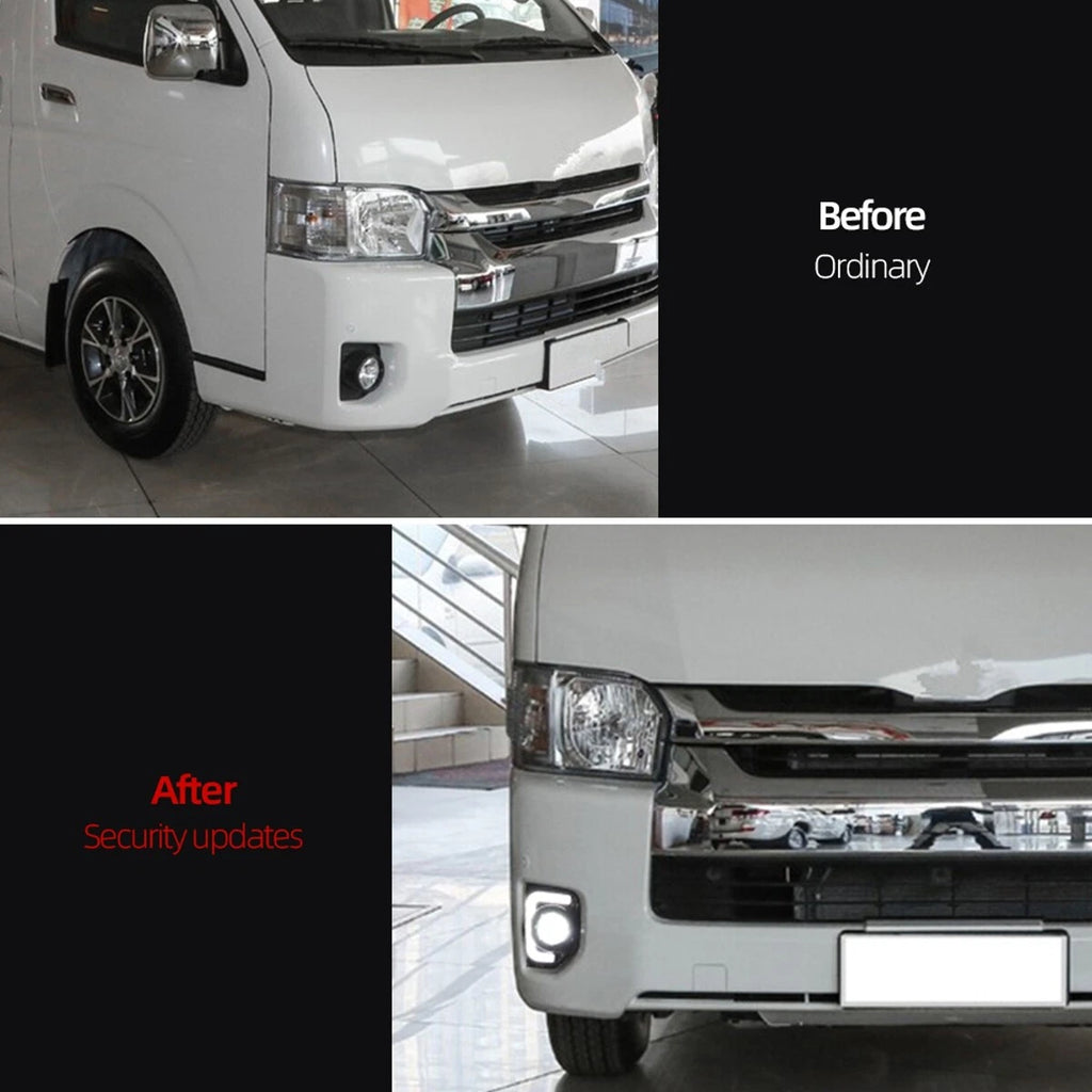 Pair Fog Light Lamp DRL Turn Signal for Toyota Hiace (2014–2018)