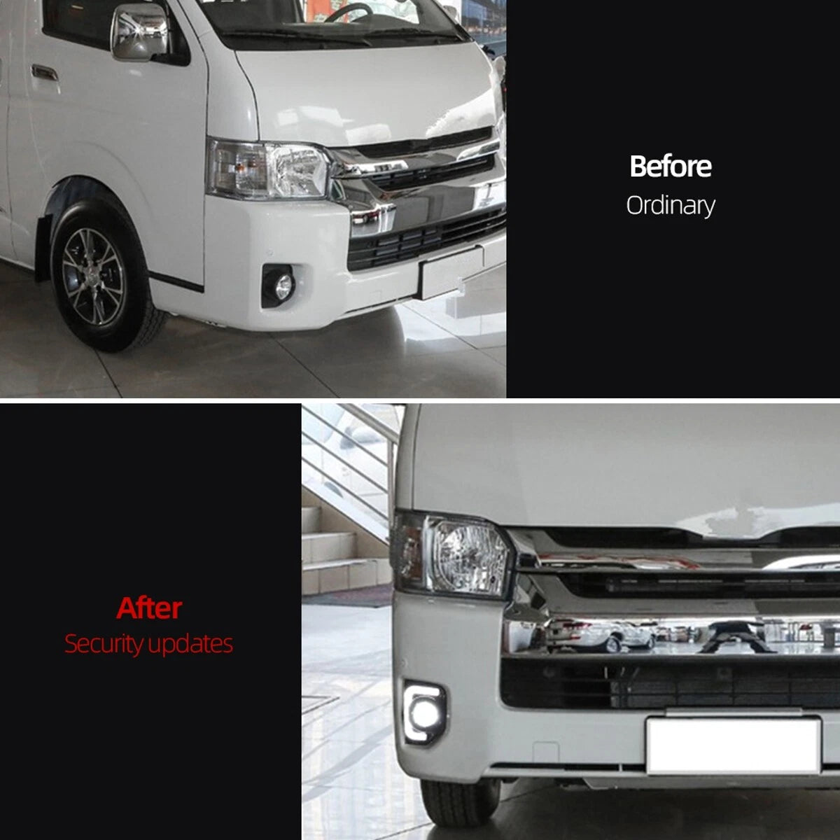 Pair Fog Light Lamp DRL Turn Signal for Toyota Hiace (2014–2018)