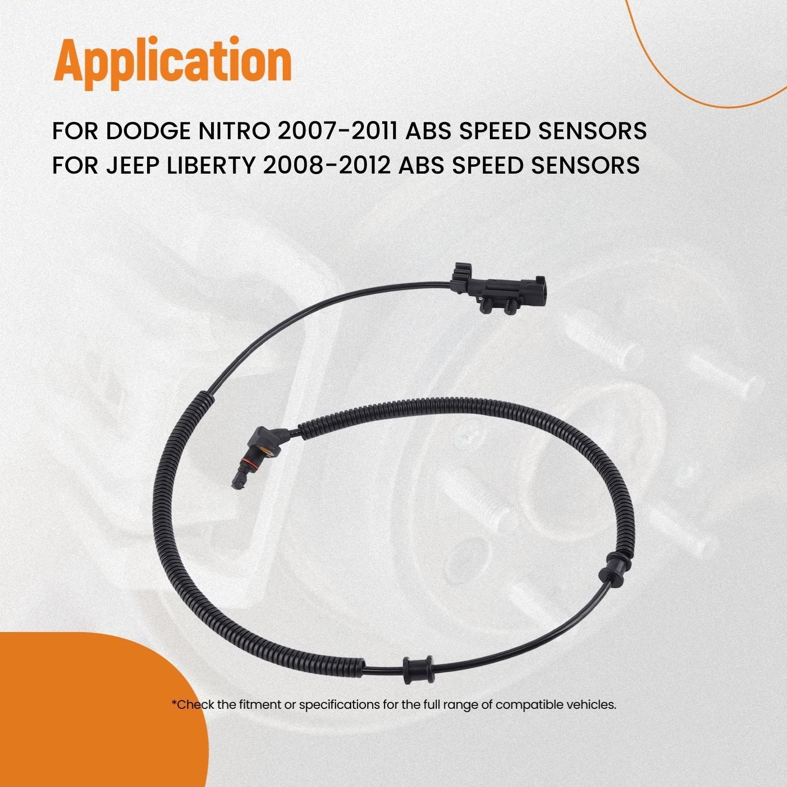 4x ABS Wheel Speed Sensor for Dodge Nitro (2007–2011) Jeep Liberty (2008–2012)