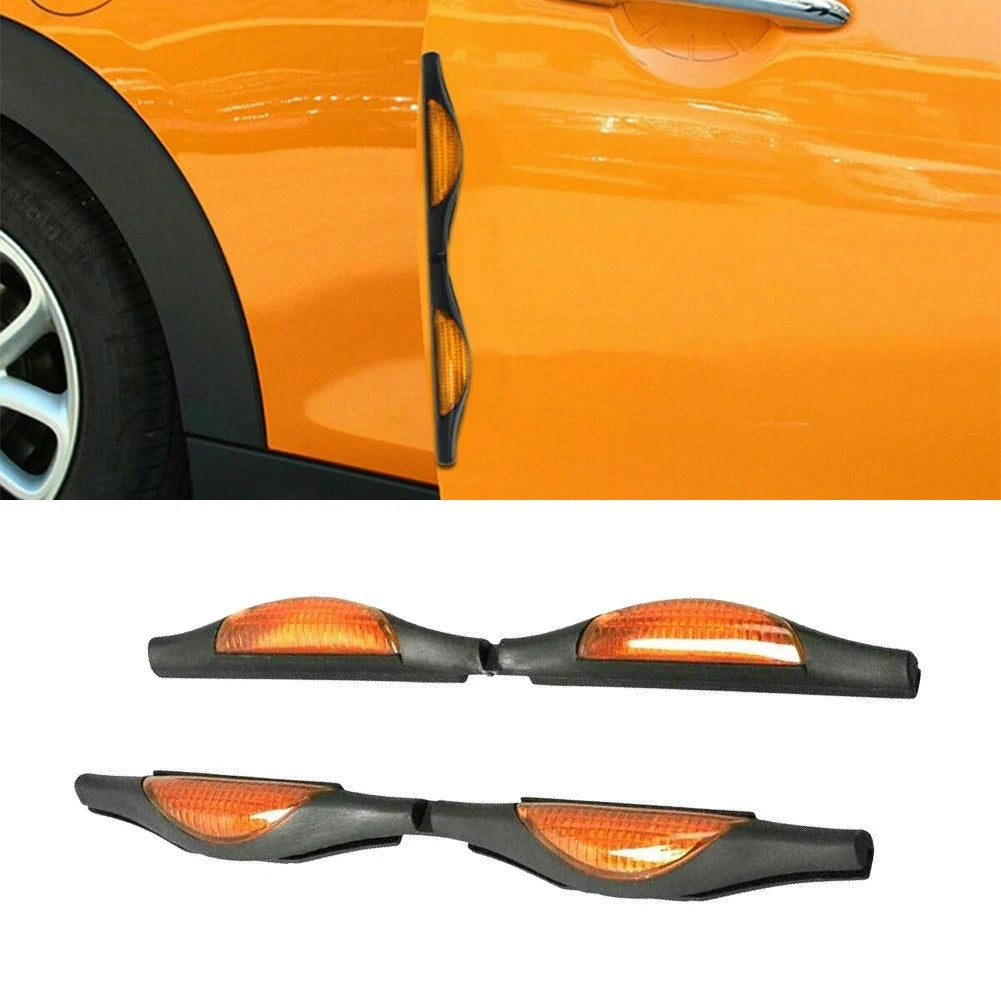 2X Lightweight Orange Door Protectors with Reflectors for Scratch Prevention