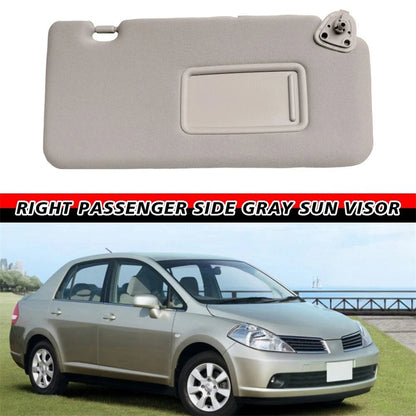 Right Sun Visor for Nissan Versa (2007–2012) Gray w/ Mirror OEM