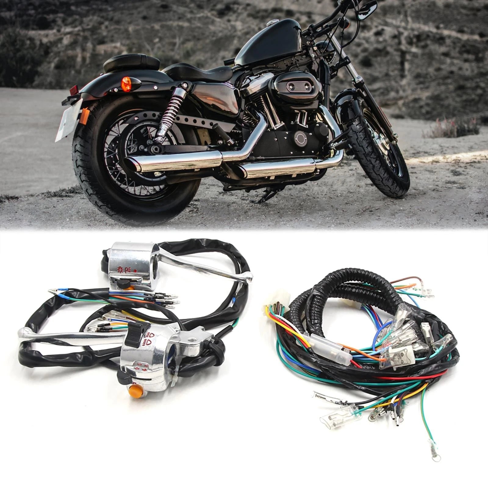 Handlebar Light Control Switch Set for Honda JH70 (with Wire Harness)