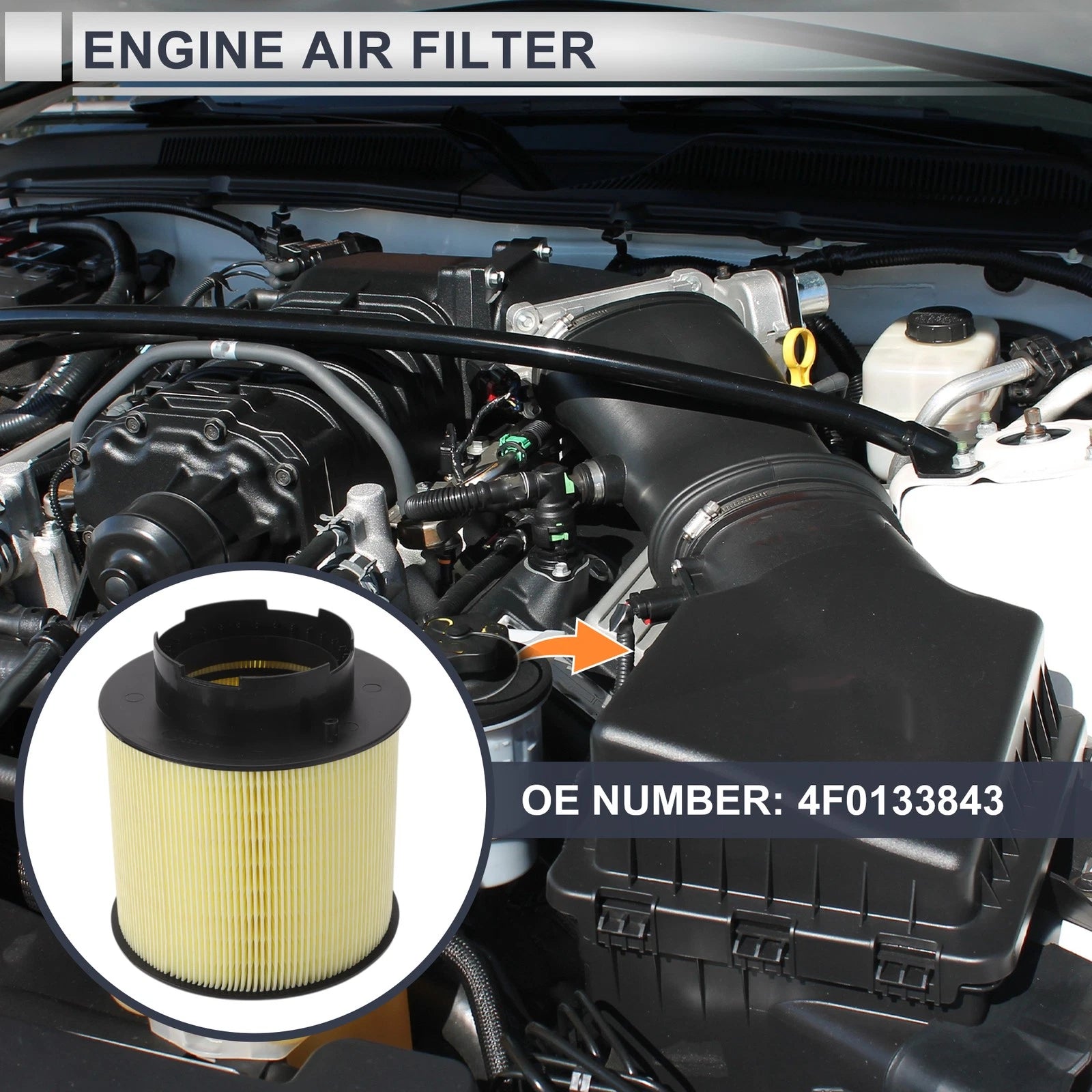 Engine Air Filter Replacement for Audi A6 Base 3.2L (2006–2011)