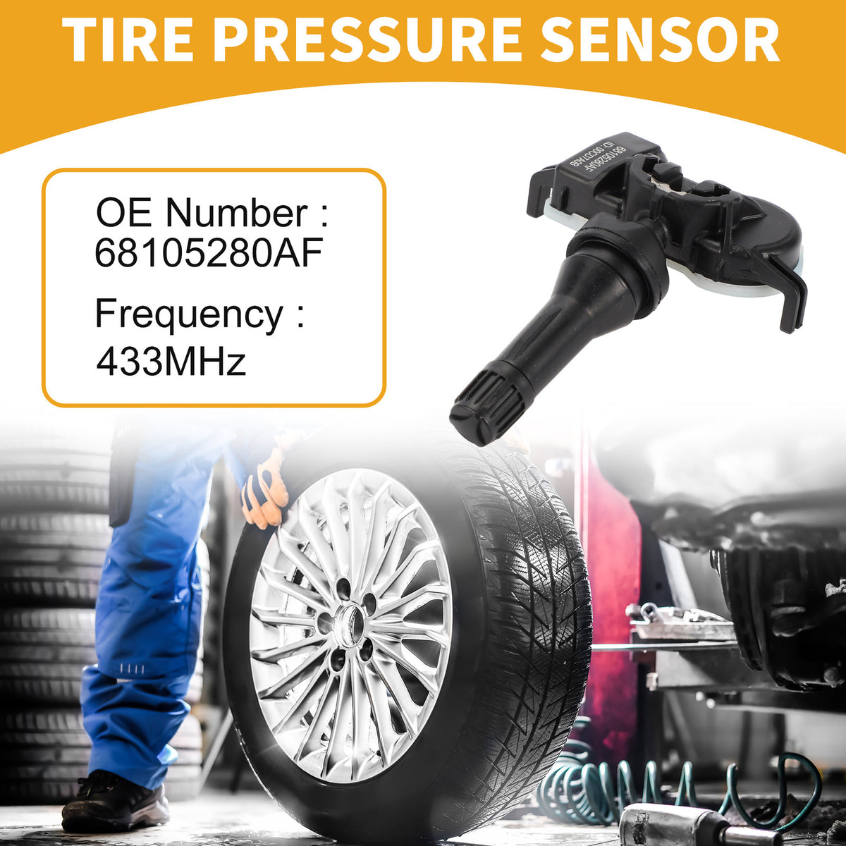 Tire Pressure Sensor Replacement for Jeep Renegade (2015–2016) 433MHz