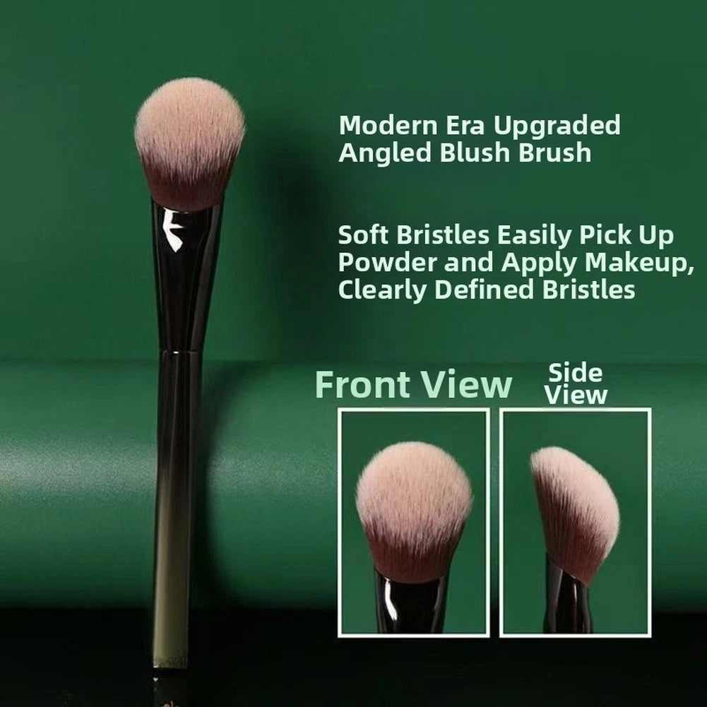 Sloped Synthetic Fiber Blush Brush for Makeup Application