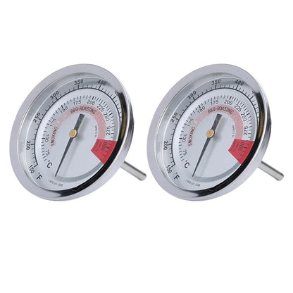 BBQ Lid Thermometer Gauge for Grills (Stainless Steel)