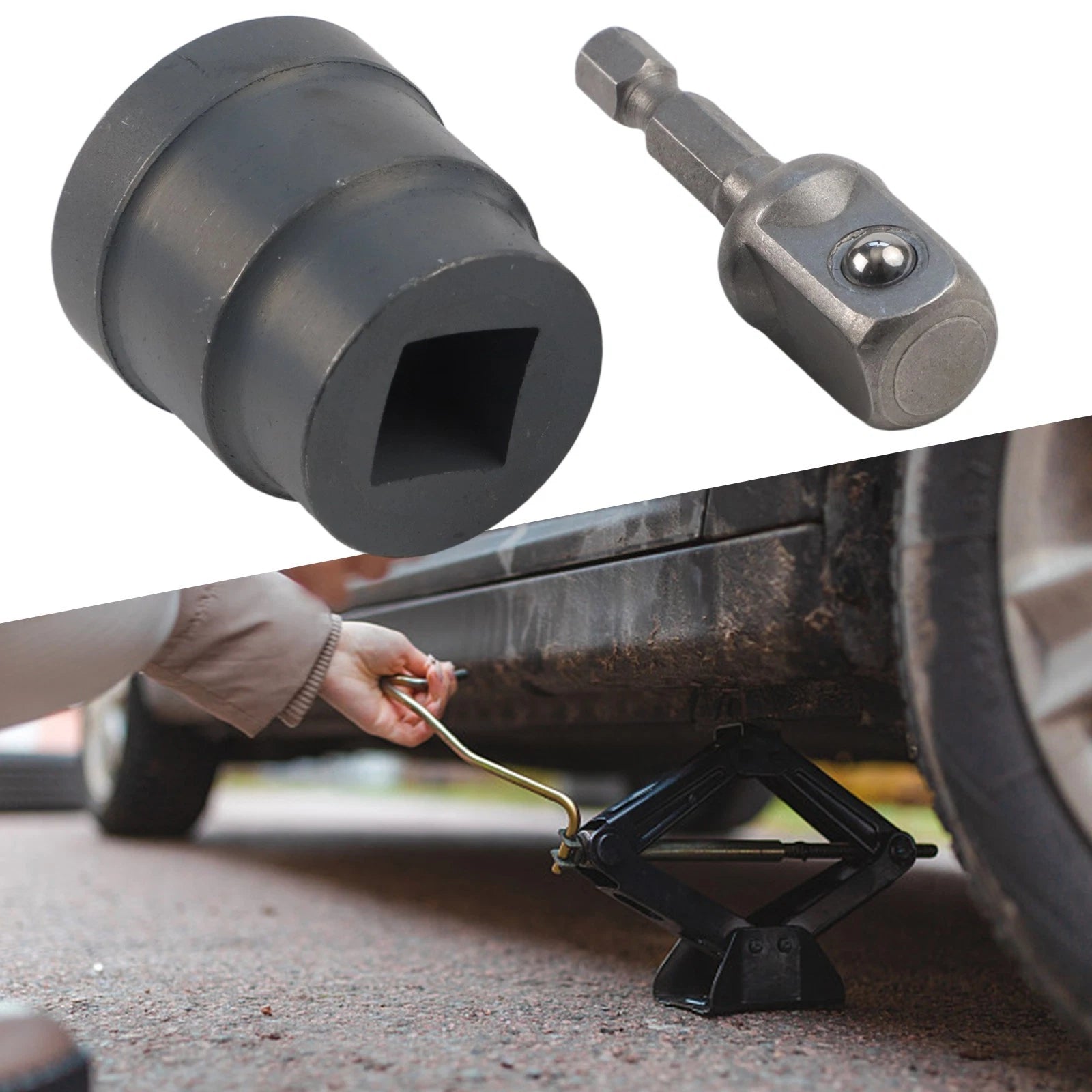 Drill Socket Adapter for Scissor Jack Heavy Duty Attachment (Universal)