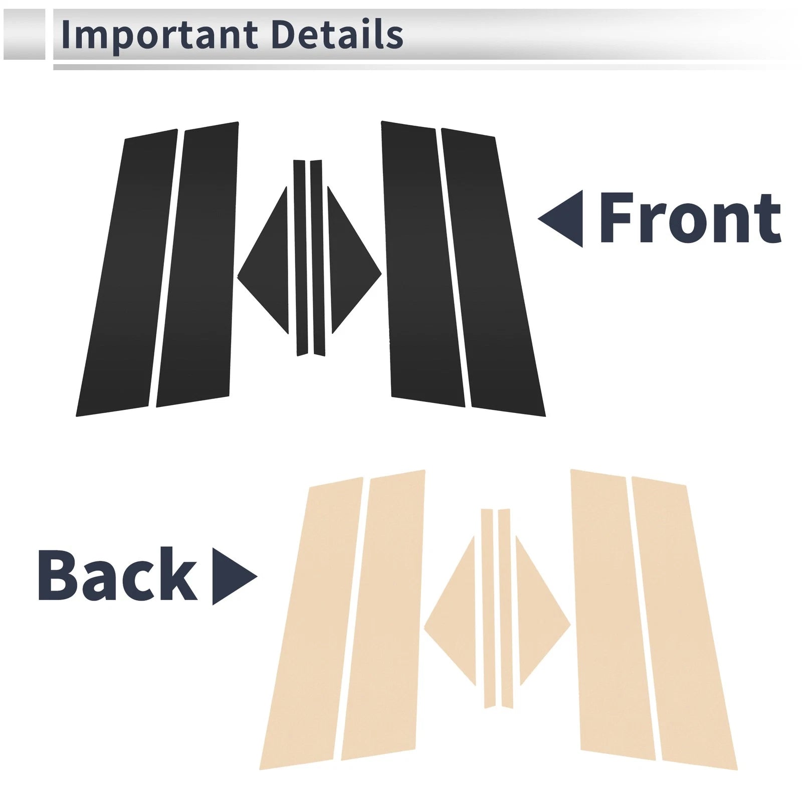 Door Pillar Window Trim Set 8 Pcs Replacement for Mazda 3 Axela (2020–2024)